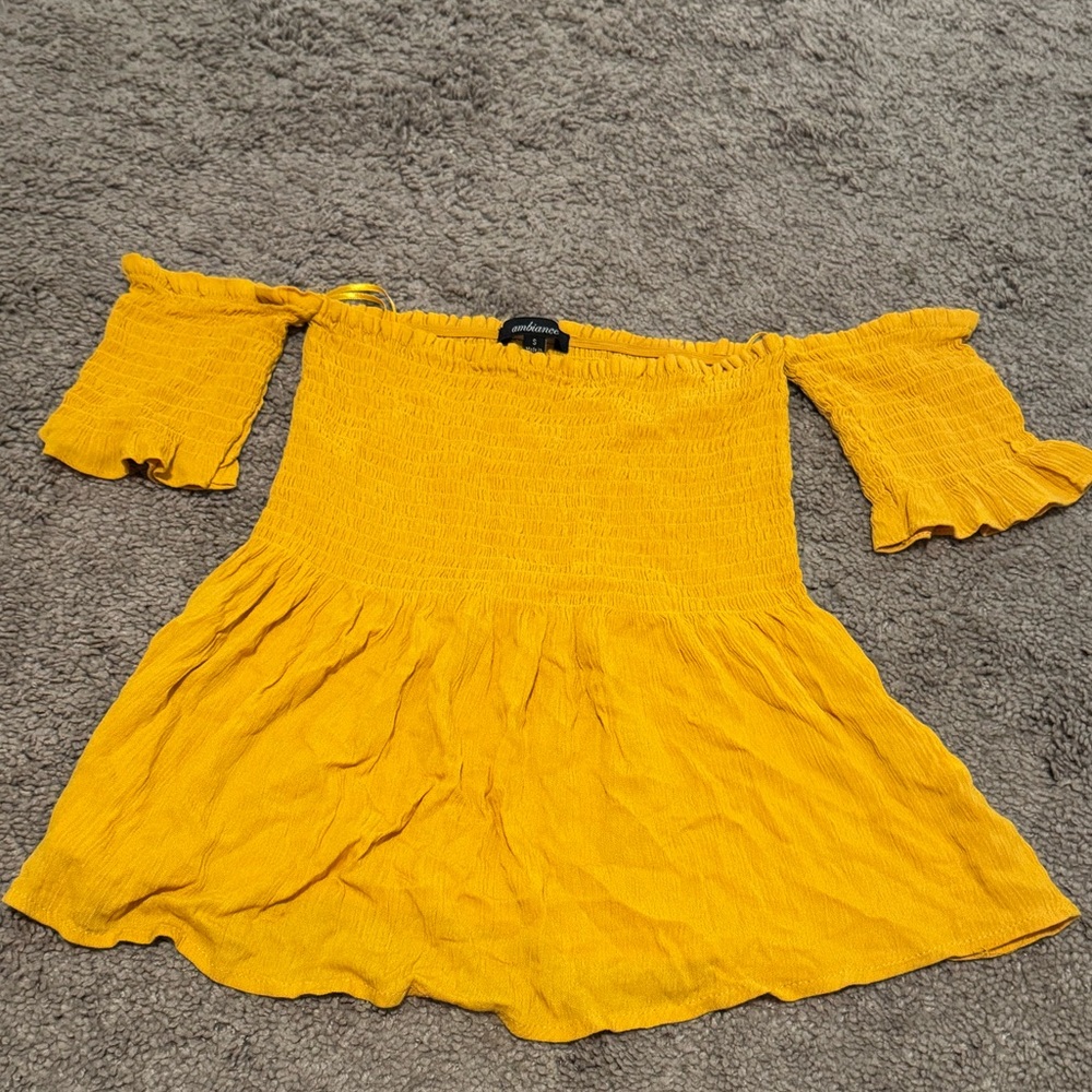 Ambiance Mustard Yellow off the shoulder Top (S)